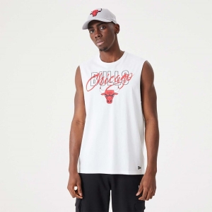 Camiseta New Era Chicago Bulls NBA Script Essential Tank Top Blancos | OT2786341