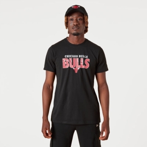 Camiseta New Era Chicago Bulls NBA Wordmark Negros | VB0485769