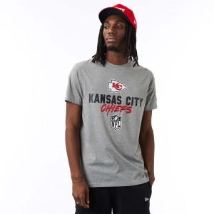 Camiseta New Era Kansas City Chiefs NFL Script Grises | LO1024578