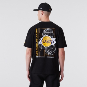 Camiseta New Era La Lakers Basketball Estampados Negros | HV9536287