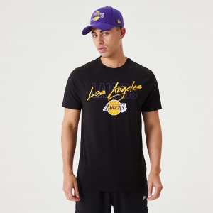 Camiseta New Era La Lakers NBA Script Negros | RP9521834