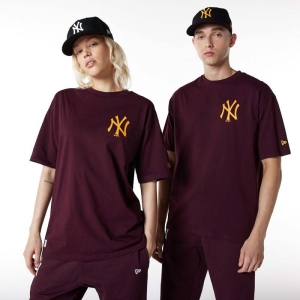 Camiseta New Era New York Yankees Essentials Oversized Morados | WZ7462905