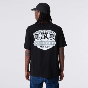 Camiseta New Era New York Yankees Estampados Oversized Negros | GW1039475