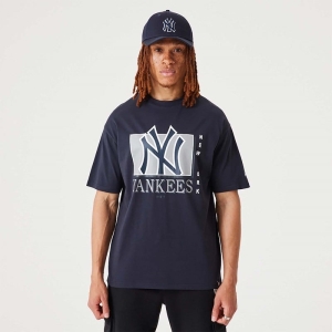 Camiseta New Era New York Yankees MLB Team Wordmark Oversized Azules | QB2785013