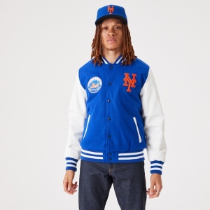 Chaquetas New Era New York Mets MLB Wordmark Varsity Azules | FO9250378