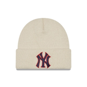 Prendas De Punto New Era New York Yankees Series Beanie Gorras Creme | LR3015267