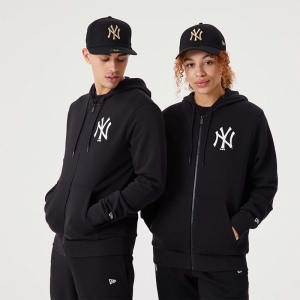 Sudadera Con Capucha New Era New York Yankees MLB League Essential Full-zip Negros | WC0892637